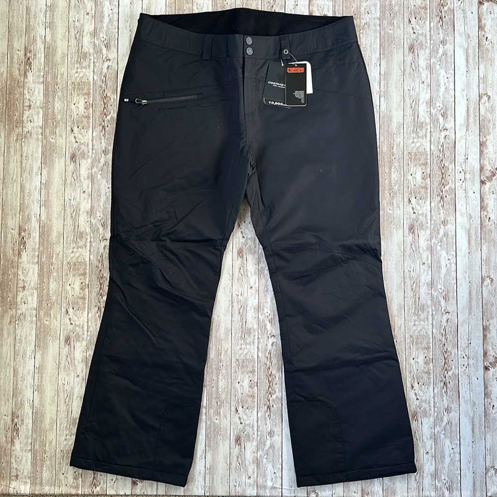 Obermeyer Malta Ski Pants Plus Size 18 Women's Black Snowboard Snow 10k
